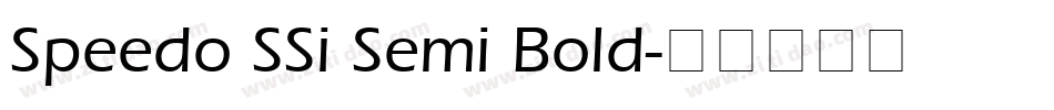 Speedo SSi Semi Bold字体转换